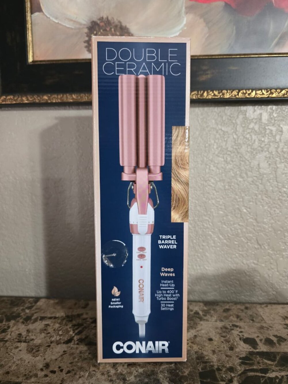 NEW Conair Double Ceramic Triple Barrel Waver Rose Gold Open Box